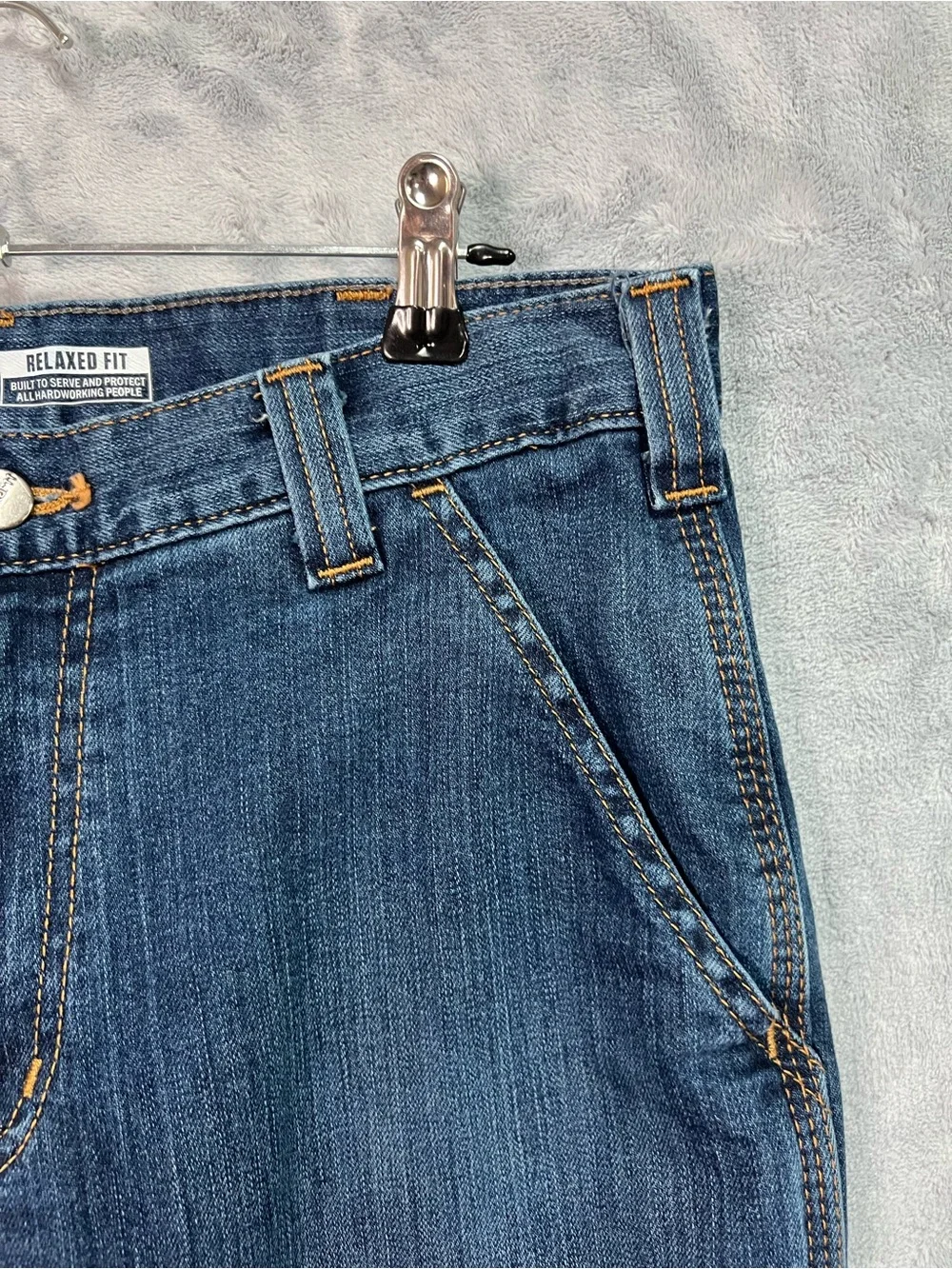 Carhartt Rugged Flex Relaxed Fit Utility Jeans Mens 32x30 Blue Work Denim BD2808